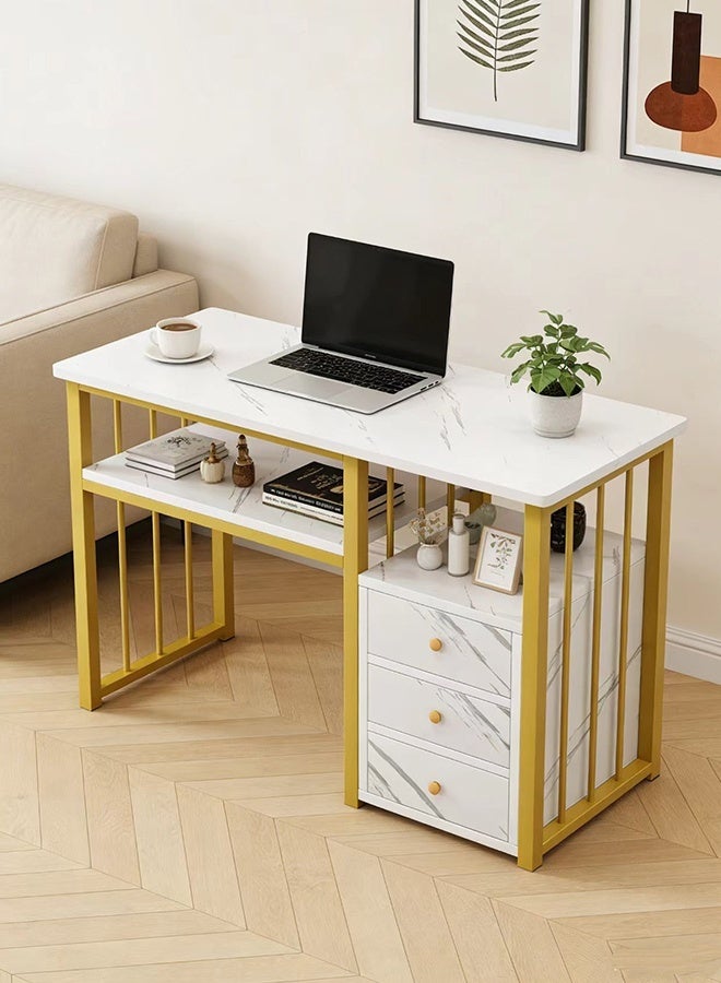 JCB CHIC Manicure Table Nail Desk with 3 Drawers，large space double storage table for Nail Tech, Acetone Resistant Nail Table Station for Beauty Salon Spa(100×40×76CM） - Image 1